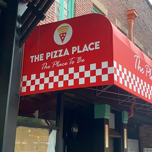 storefront awning for The Pizza Place - The Place to Be