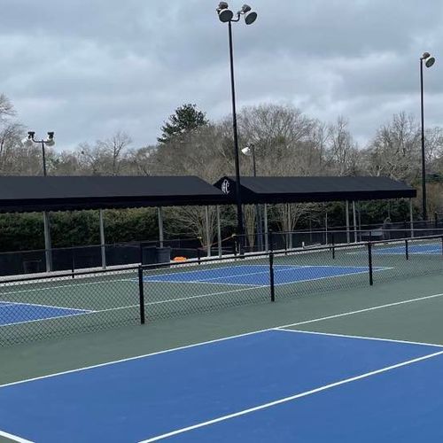 several canvas cabanas constructed for Country Club of Columbus