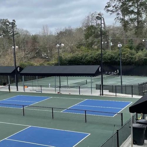 several canvas cabanas constructed for Country Club of Columbus