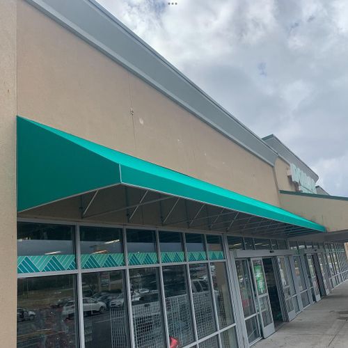 storefront awning for Dollar Tree