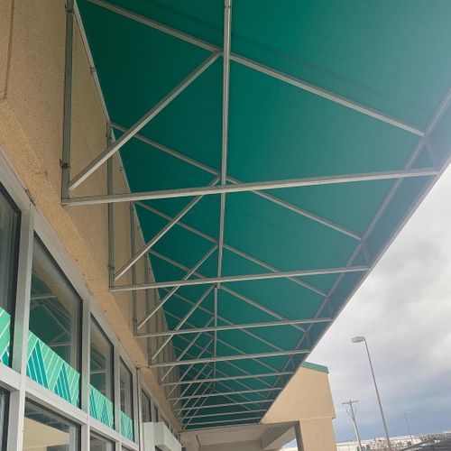 storefront awning for Dollar Tree