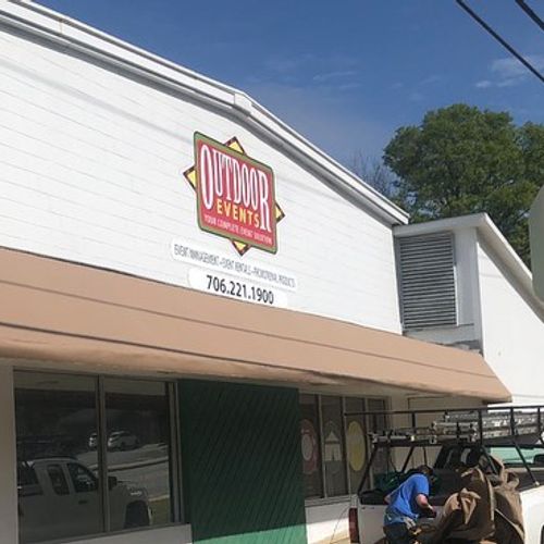 A storefront awning for Outdoor Events in Columbus, GA